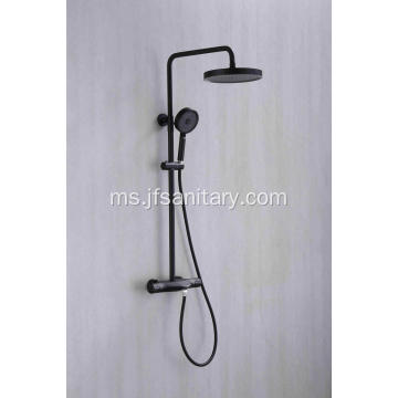 Stylish Thermostatic Shower Faucet Set Matte Black